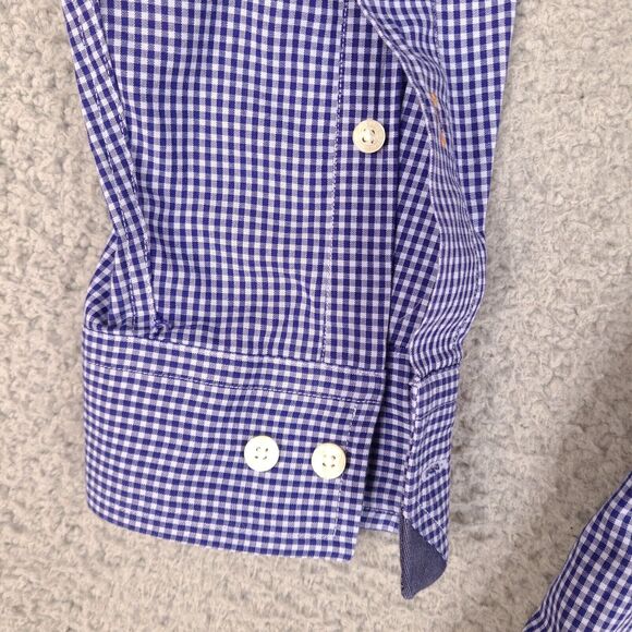 Ben Sherman Shirt Mens Medium Blue Plaid Gingham‎ Button Down Long Sleeve - Picture 9 of 13